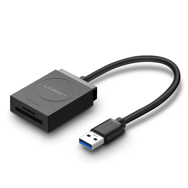 UGREEN Pembaca Kartu SD USB 3.0, Pembaca Kartu Memori Flash Slot Ganda, Ukuran Kompak, Transmisi Ultra Cepat