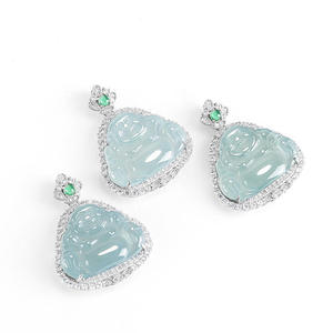 Pendentif Bouddha en Jadeite Naturelle, Incrusté d'Argent S925, Style Simple et Tendance, Accessoire Féminin, Certificat d'Expertise Inclus D825 - Product Image 3