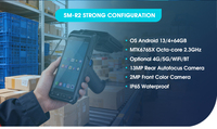 Lecteur RFID UHF portable professionnel SM-R2, distance de lecture maximale de 25 m, processeur MT6765X Octa-core 2,3 GHz, système d'exploitation Android 13, 4 Go + 64 Go ISO