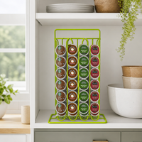 Support à capsules de café Cactus, 52 compartiments, double face, rotatif, en métal, organiseur de capsules de café, support de rangement pour capsules Nespresso, comptoir