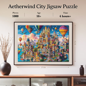 Puzzle de 1000 pièces Aetherwind City, puzzle personnalisé avec effet visuel 3D, jeu familial pour adultes, cadeau, décoration de la maison - Product Image 6