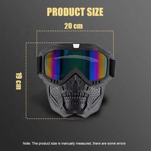 หน้ากากหมวกกันน็อคแบบเต็มหน้าสำหรับผู้ชายหน้ากากป้องกันยูวีกันฝุ่นแว่นตาวินเทจสำหรับขี่มอเตอร์ไซค์ - Product Image 3