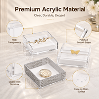 Porte-serviettes de luxe en acrylique avec accent doré pour restaurant, hôtel, maison et cadeau de fête juive – Support de table