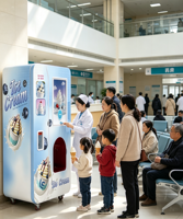 Distributeur automatique de crème glacée commercial entièrement automatique avec système de réfrigération intégré, coque extérieure personnalisée, intelligent et souple
