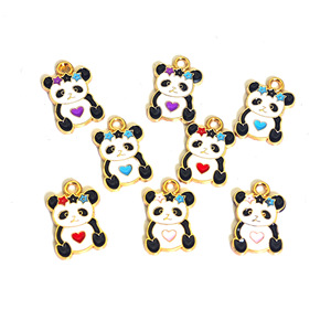 Breloques Panda en alliage de zinc, pendentif de dessin animé 12x18mm, pour bijoux DIY, porte-clés, bracelets, colliers, accessoire unisexe - Product Image 1