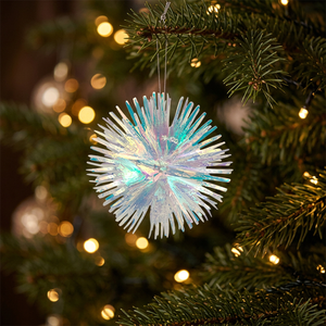 Iridescent <b>Star</b> Foil Hanging Ornament <b>Lighted</b> Modern <b>Christmas</b> Tree Decoration 20 Cm Round Ceiling Decor - Product Image 2