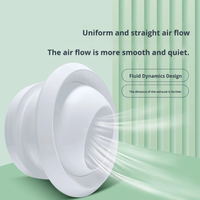 Diffuseur d'air circulaire moderne en plastique pour plafond, buse de pulvérisation CVC, diffuseur œil-de-bœuf – Durable et réglable pour salon et sous-sol
