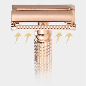 Label Pribadi Pencukur Pria Manual Kupu-kupu Klasik Pisau Tepi Ganda Logam Pisau Cukur Emas Keselamatan Tukang Cukur Cukur Wajah - Product Image 5