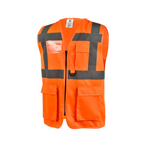 Construcción personalizada de fábrica Hi Vis Clase 2 Chaleco de seguridad 100% Poliéster Chalecos Reflectivos Chaleco de seguridad con bolsillos - Product Image 1