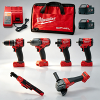 Kit d'outils électriques Milwaukee, multifonction, qualité professionnelle, pour percer, fixer, meuler, adapté à tous les scénarios de travail