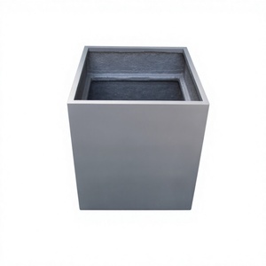 Square Fiberglass Planter <b>Pot</b> for Garden Flower Green <b>Plant</b> Minimalist Design Durable Outdoor Use - Product Image 1