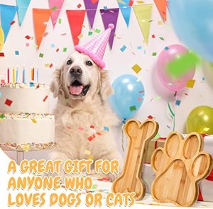 Ensemble de planches à charcuterie en bambou en forme de chien mignon, plateau de service en forme de patte pour les collations, les bonbons, le fromage, plateau de service en bois de bambou - Product Image 2