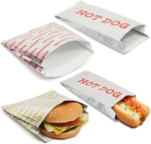 Bbq Kip Takeaway Nemen Gevoerd Hot Dog Mouwen Sandwich Aluminiumfolie Papieren Zak Verpakking