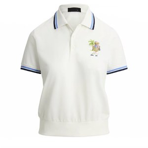 Chemises <span class=keywords><strong>polo</strong></span> pour femmes, style printemps-été, col rabattu, ours brodé, hauts simples à manches courtes pour l'été - Product Image 1
