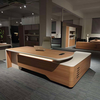 Bureau de direction de luxe de haute qualité en forme de L avec panneau en bois, facile à assembler, bureau de direction haut de gamme