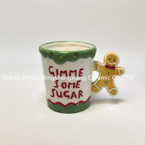 Taza de café de Navidad con <span class=keywords><strong>precio</strong></span> barato, taza de café de cerámica con forma de hombre de jengibre - Product Image 5