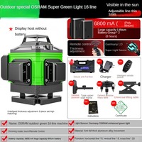 Niveau laser certifié FCC CE, autonivelant 360°, 3D, 16 lignes, laser vert, trépied professionnel.