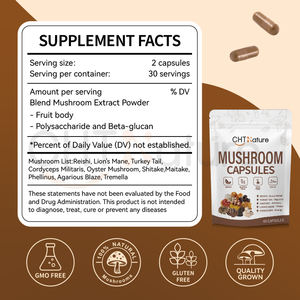 CHTNature OEM mantar kompleksi özü Cordyceps Chaga Reishi Lions Mane mantar kapsülleri - Product Image 3