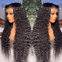 Perruques en cheveux humains bouclés birmans à 250 % de densité, perruques en cheveux humains bouclés en spirale vietnamiennes, perruques en cheveux humains bouclés cambodgiens à ondulations naturelles avec dentelle frontale 13x6