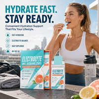 Bandes électrolytiques orales à dissolution rapide saveur citron, hydratation rapide, supplément alimentaire sportif quotidien, formule personnalisée, en stock (OEM/ODM)