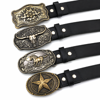 Boucle de ceinture en métal antique gravée, style western, souvenir de cowboy, personnalisée