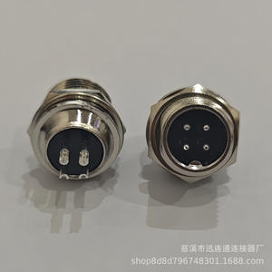 Conector de Aviación GX12 F de 2 a 7 Pines, de Aleación de Zinc Niquelado, para Montaje a Través de Pared, con Conexión a Tierra Estándar - Product Image 2