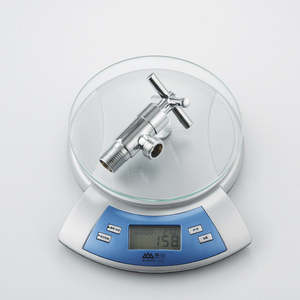 Arrêt d'eau de toilette mural chromé de 1/2 pouces, poignée ronde à 90 degrés, ouverture rapide de la salle de bains, <span class=keywords><strong>angle</strong></span> en laiton - Product Image 5