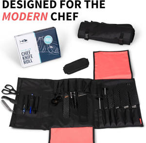 Bolsa para Cuchillos de Cocina, Bolsa Enrollable de Lona para Chef, Estuche de Transporte de Cuero Personalizado con 11 Bolsillos - Product Image 2