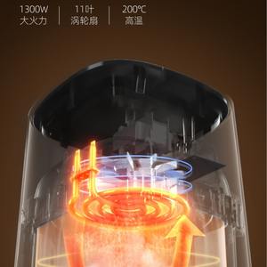 Friteuse à air AUX 5L-6L, four électrique avec revêtement céramique, chauffage 3D, forme ronde, multifonctionnelle, design intelligent - Product Image 1