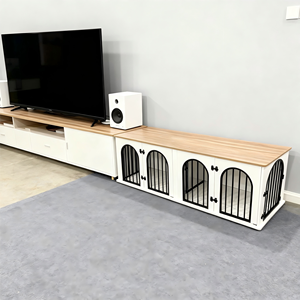 خزانة حيوانات أليفة خشبية بتصميم ريفي وفندقي ذات سعة كبيرة لغرفة المعيشة وغرفة النوم، أثاث منزلي - Product Image 3