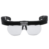 Lunettes Loupe Rechargeable avec 2 Lumières LED et Lentilles Amovibles 1.5X 2.5X 3.5X 5X Lunettes de Lecture