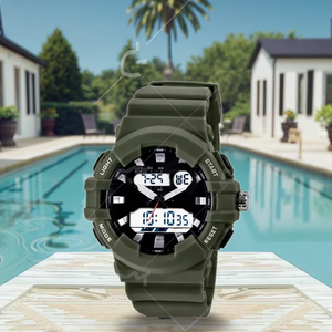 Thời gian kép thể thao ngoài trời đồng hồ chống thấm nước với la bàn Nhiệt kế IPS hiển thị nhựa trường hợp unisex analog cho các hoạt động thể thao - Product Image 2