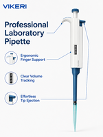 VIKERI OEM Micropipette manuelle monocanal 100-1000 µl à volume réglable, boîtier ABS, composants PP/Silicone, usage médical