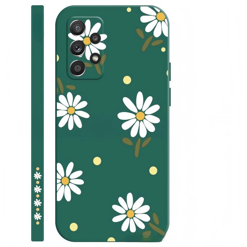 Dark Night Green - Green Leaves and White Flowers