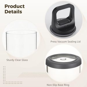 <b>Large</b> Glass Kitchen Food Storage Airtight Vacuum <b>Jars</b> Bottle Canister - Product Image 4