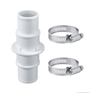 2pcs Stainless Steel <b>Hose</b> Clamps 1-1/4" or 1-1/2" <b>Hose</b> Adapter Pool <b>Hose</b> Connector Fittings for Swimming Pool <b>Vacuum</b> Cleaners - Product Image 1