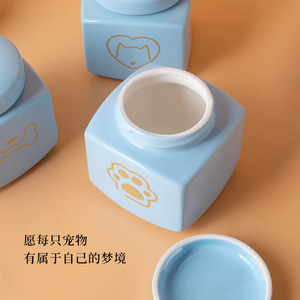 Köpek ve Kedi Külleri için Kare El Yapımı Anıt Urn, Kapaklı Kemik Kavanozu, Cenaze Malzemeleri - Product Image 2