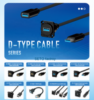 Kabel Ekstensi USB3.0 Female Berbahan Zinc Alloy untuk Panel Mount, Flange Mount, USB Cabinet, Chassis Flush Mount, dan Feedthru