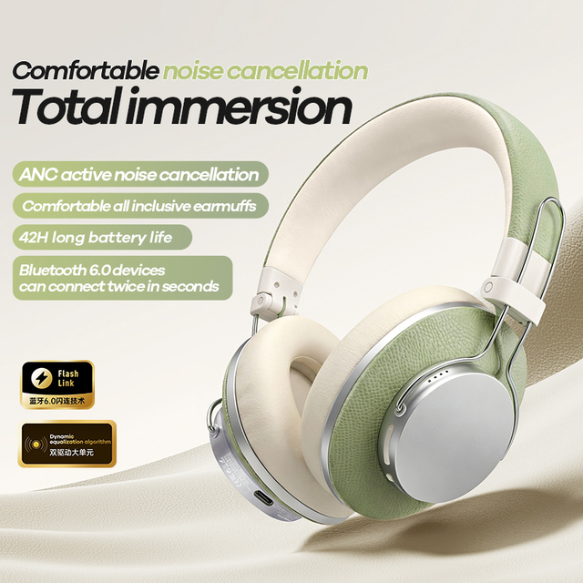 REMAX ANC Active Noise Cancelling Wireless Headphones 40mm Driver 42H Battery Protein Leather Earcups Headphones