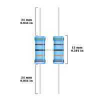 25 valeurs = 125PCS 2 W Kit d'assortiment de résistances à film métallique de 1 Ohm à 1M Ohm 2 Watt 1% Résistances