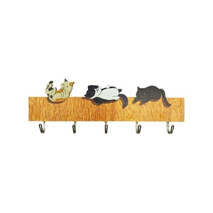 In stock wooden <b>hooks</b>, door <b>hooks</b>, multi-functional <b>hooks</b>, wardrobe <b>hooks</b>, Nordic style no-drill Lazy Cat <b>hooks</b> - Product Image 5