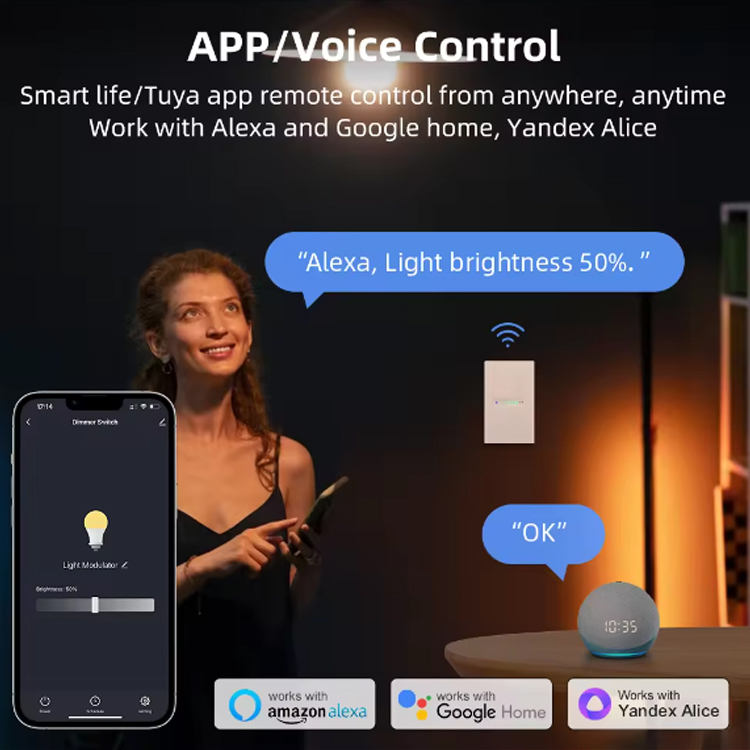 Dimmer Tuya WiFi US Groove Style Smart Home Dimmer Controller for LED/CFL/INCFC Compatible With Alexa Google Home · image 4