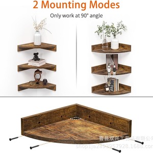 Wooden Wall Mounted Corner <b>Shelf</b> Floating Polygon Storage <b>Rack</b> For Living Room Bedroom Multipurpose Durable - Product Image 4