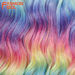 FASHION IDOL 24 Pollici 3 Pezzi 300g <span class=keywords><strong>Capelli</strong></span> Sintetici Ondulati Profondi per Trecce, Estensioni per <span class=keywords><strong>Capelli</strong></span> Colorati Arcobaleno - Product Image 6