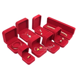 Premium Durable Velvet Ring Earring Pendant Box <b>Set</b> Customizable Logo Portable High End Jewelry Storage Display Multi Colors - Product Image 1