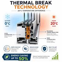 Jendela Geser Aluminium Kaca Low-E Hemat Energi, Kaca Ganda Berisi Argon, Thermal Break, Eksterior, Anti Maling