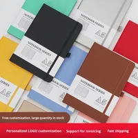 Vente en gros de boîtes cadeaux pour cahiers A5 avec sangle d'impression de logo, bloc-notes de bureau en cuir épaissi, format A3