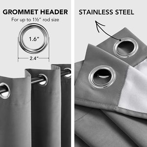 Oscuramento della camera di lusso termico ad alta oscuramento <span class=keywords><strong>blu</strong></span> Navy Design solido rivestimento grigio chiaro tenda da soggiorno <span class=keywords><strong>tende</strong></span> oscuranti - Product Image 4
