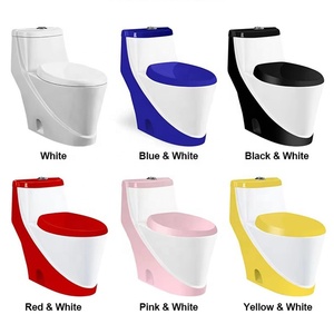 Inodoro de una Pieza con Combinación de Dos Colores, Inodoro de Cerámica Integrado Colorido para Baño, <span class=keywords><strong>WC</strong></span> para Uso Doméstico en Oriente Medio y África - Product Image 1