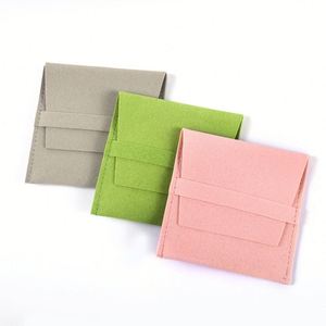 Pochette en velours microfibre double face pour bijoux, sac à fermeture enveloppe, organiseur pour clous et colliers, étui à cordon, emballage cadeau de luxe - Product Image 5